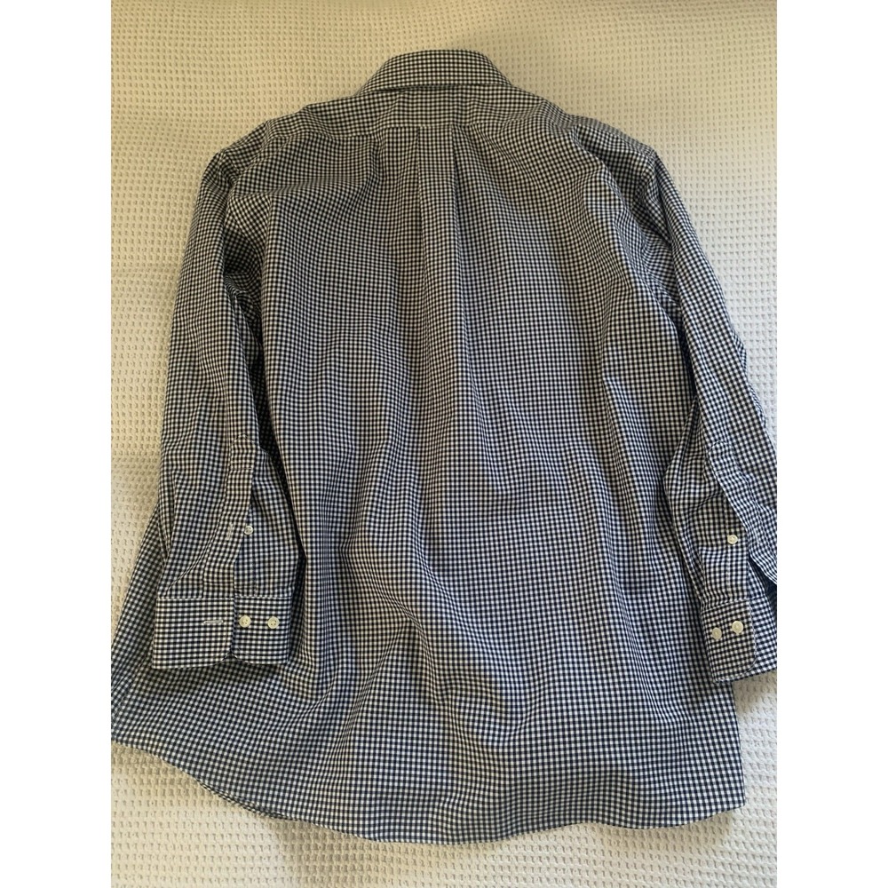 Brooks Brothers, Men's 17.5 2/3 Regent Fit 1818 , BLUE White Check, Non Iron - Picture 8 of 9